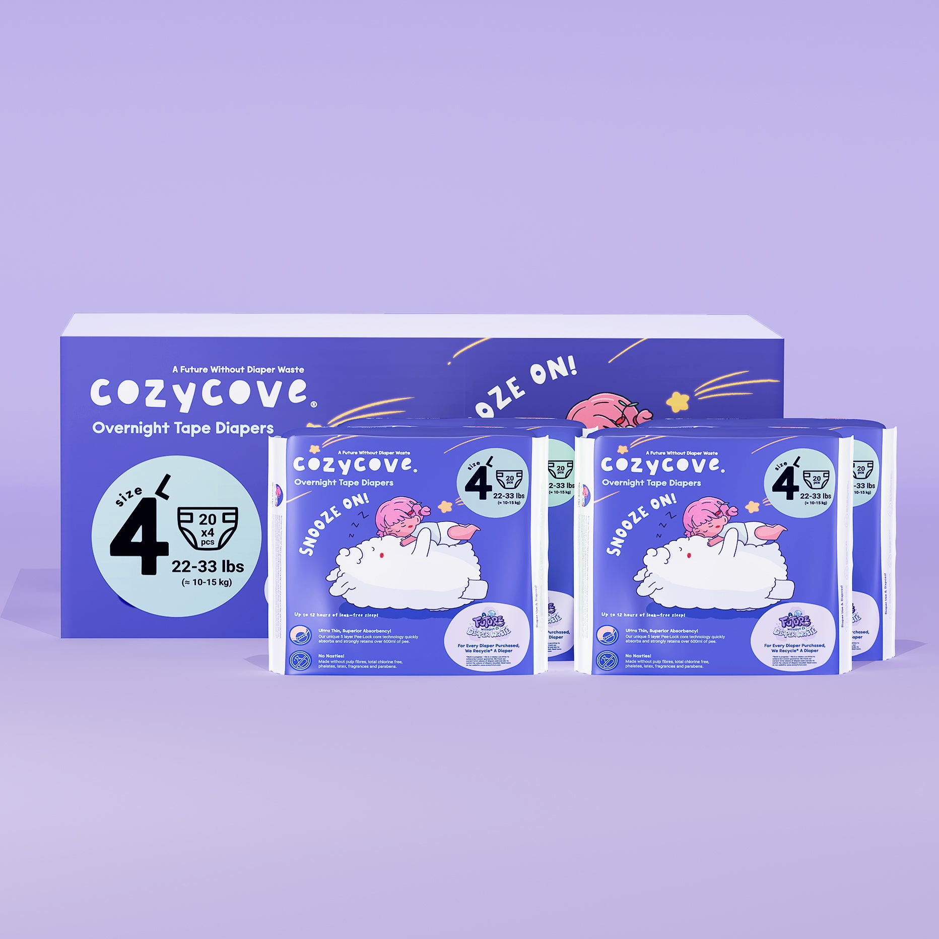 Snooze On Slim Overnights Tape L 5/80 pcs