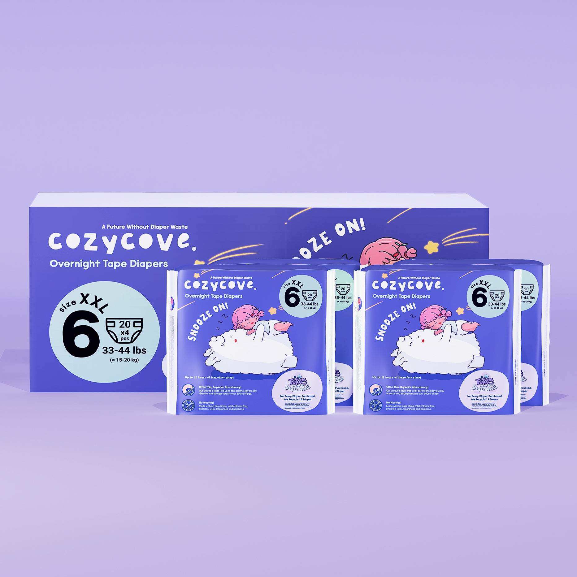 Snooze On Slim Overnights Tape XXL 5/80 pcs