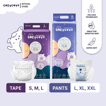 Kumo: Overnight Baby Diapers Tape / Pants - S, M, L, XL, XXL - Carton/Packs